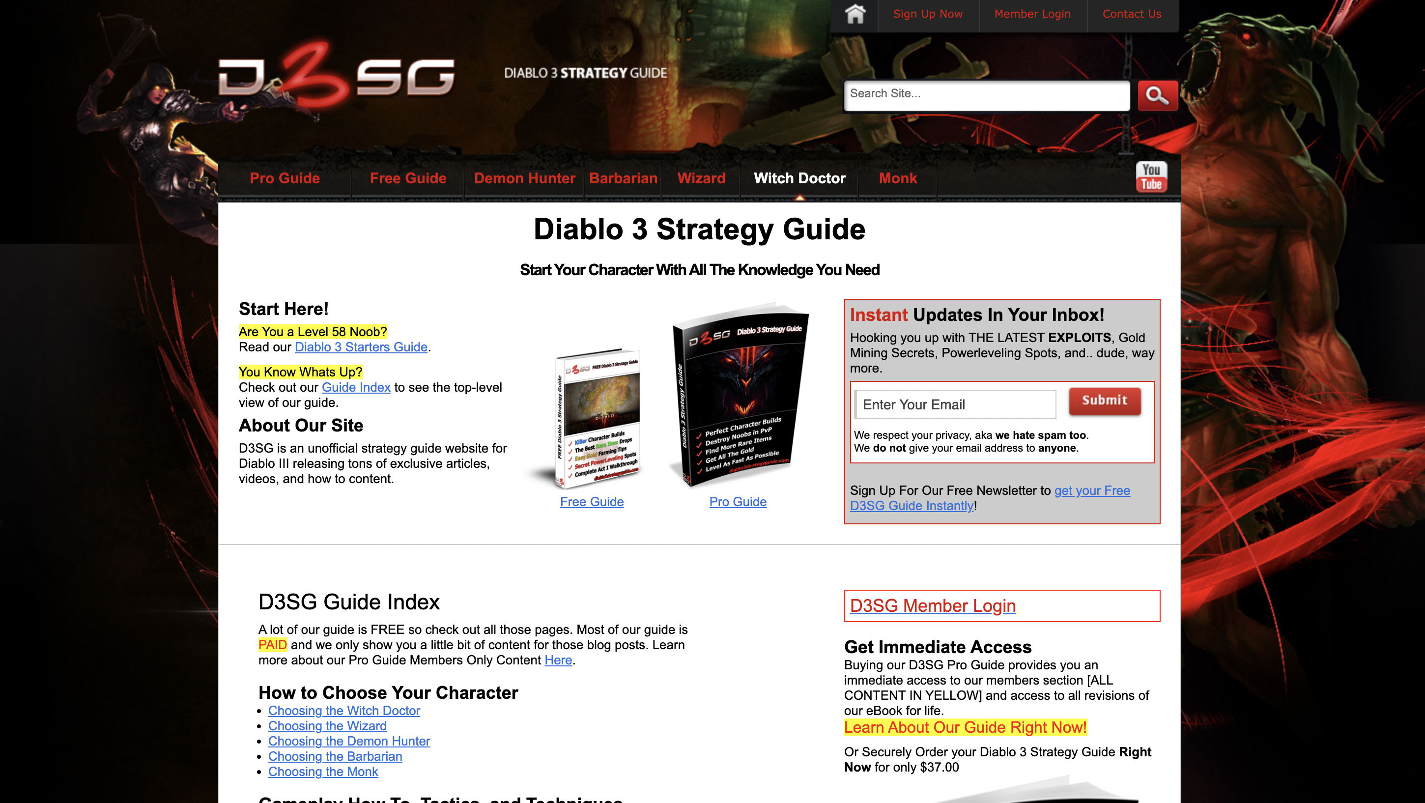 Homepage for Diablo3StrategyGuide.com